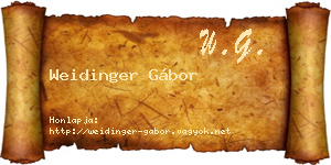 Weidinger Gábor névjegykártya